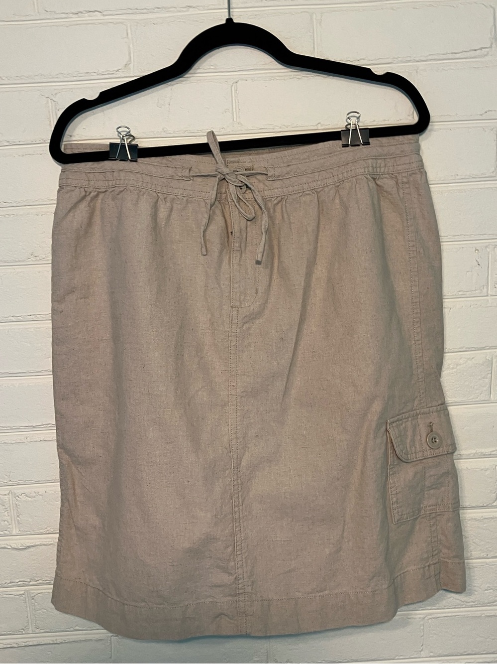 G.H. Bass Heritage Linen Cargo Utility Skirt Sz 12